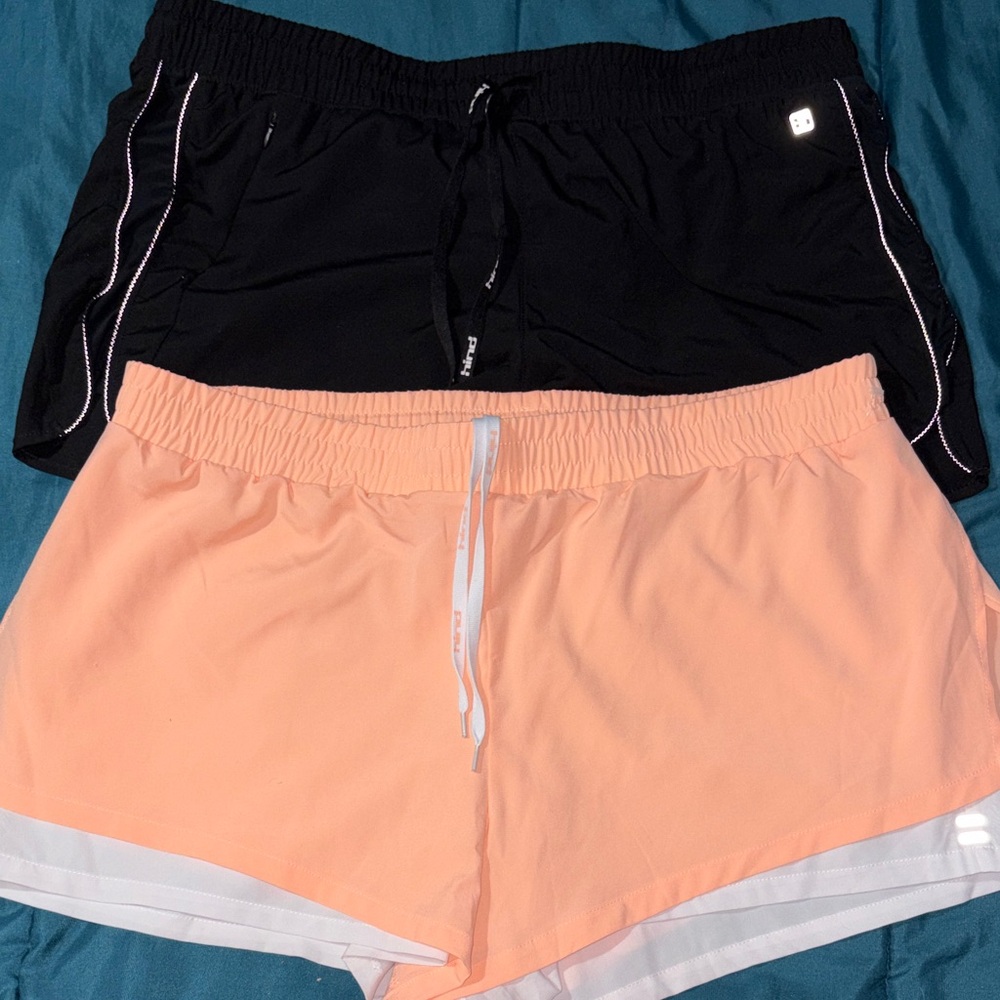 Hind Women's Athletic Shorts in Peach and Black